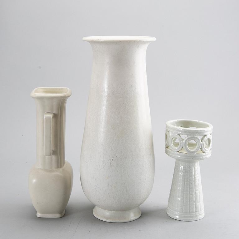 GUNNAR NYLUND, three stoneware vases , Rörstrand.