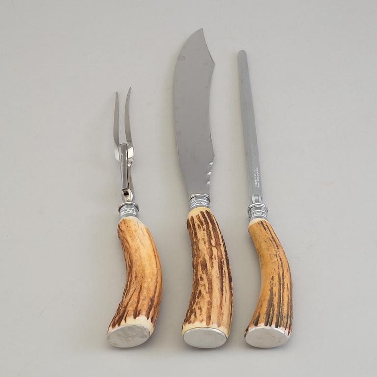 A Southern A Richardson three-piece set of tranches cutlery, mid 20 th century.