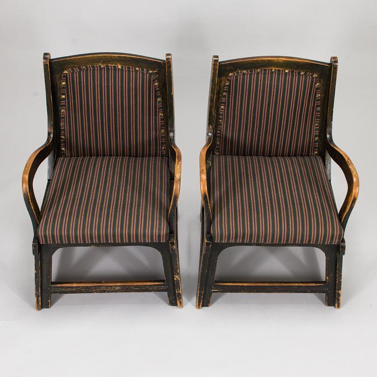 A pair of Finnish armchairs around 1900.