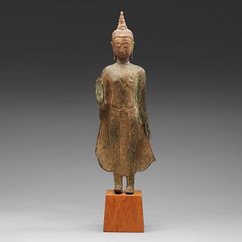 18. A Thai bronze sculpture of Buddha Shakayamuni, Ayutthaya, 17th Century or earlier.