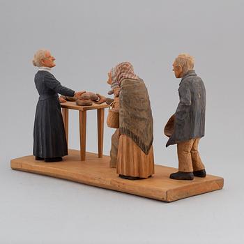 HERMAN ROSELL, sculpture, painted wood, signed and dated 1954.