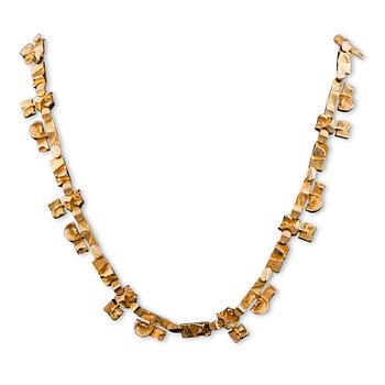 106. Björn Weckström, NECKLACE, "Tenochtitlan", 14K gold. Lapponia 1984.