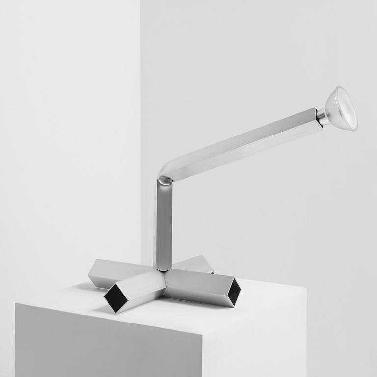 David Taylor, a unique table lamp, "Aluminium Table Lamp (Light)", Studio Mellösaverken, Sweden, 2025.