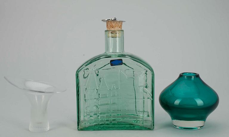 KONSTGLAS 3 st, glas, Nuutajärvi, Okkolin, Wirkkala.