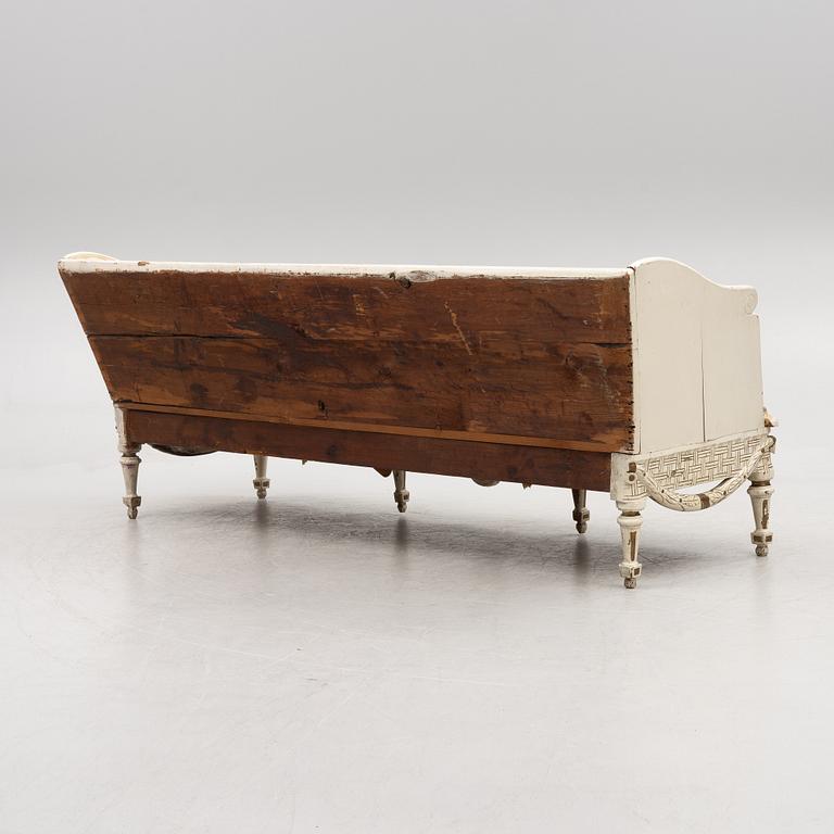 A Gustavian sofa, later part 18th century.
