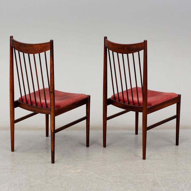 ARNE VODDER, eight Danish rosewood chairs from Sibast, 1960's.