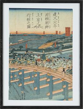 Utagawa Sadahide, a diptych woodblock print, mid 19th Century.