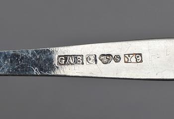 PARTI SILVER, 9 delar, svenska resp importstämplar, bla K A Andersson, Stockholm. Främst 1900-tal. Vikt ca 417 g.