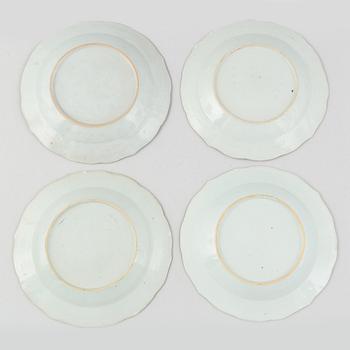 A set of seven Chinese export porcelain plats, Qing Dynasty, Qianlong (1736-95).