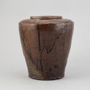 A Japanese Raku jar, possibly 13th/14th Century.