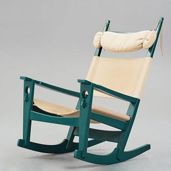 HANS J WEGNER, a "GE673" "The Keyhole", prototype rocking chair in a special colour, Getama, Denmark, 1970's.