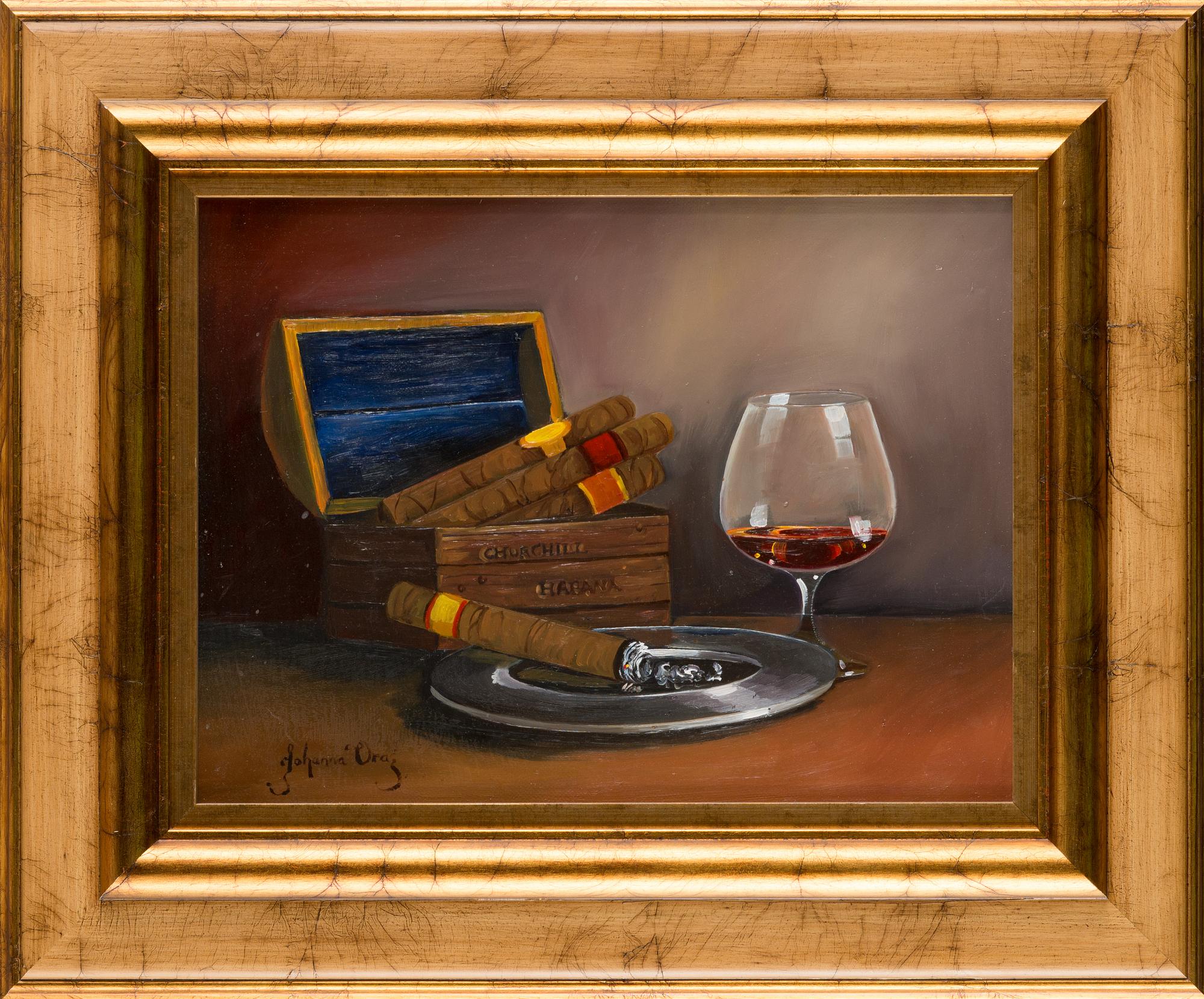 Johanna Oras, olja på duk, signerad.