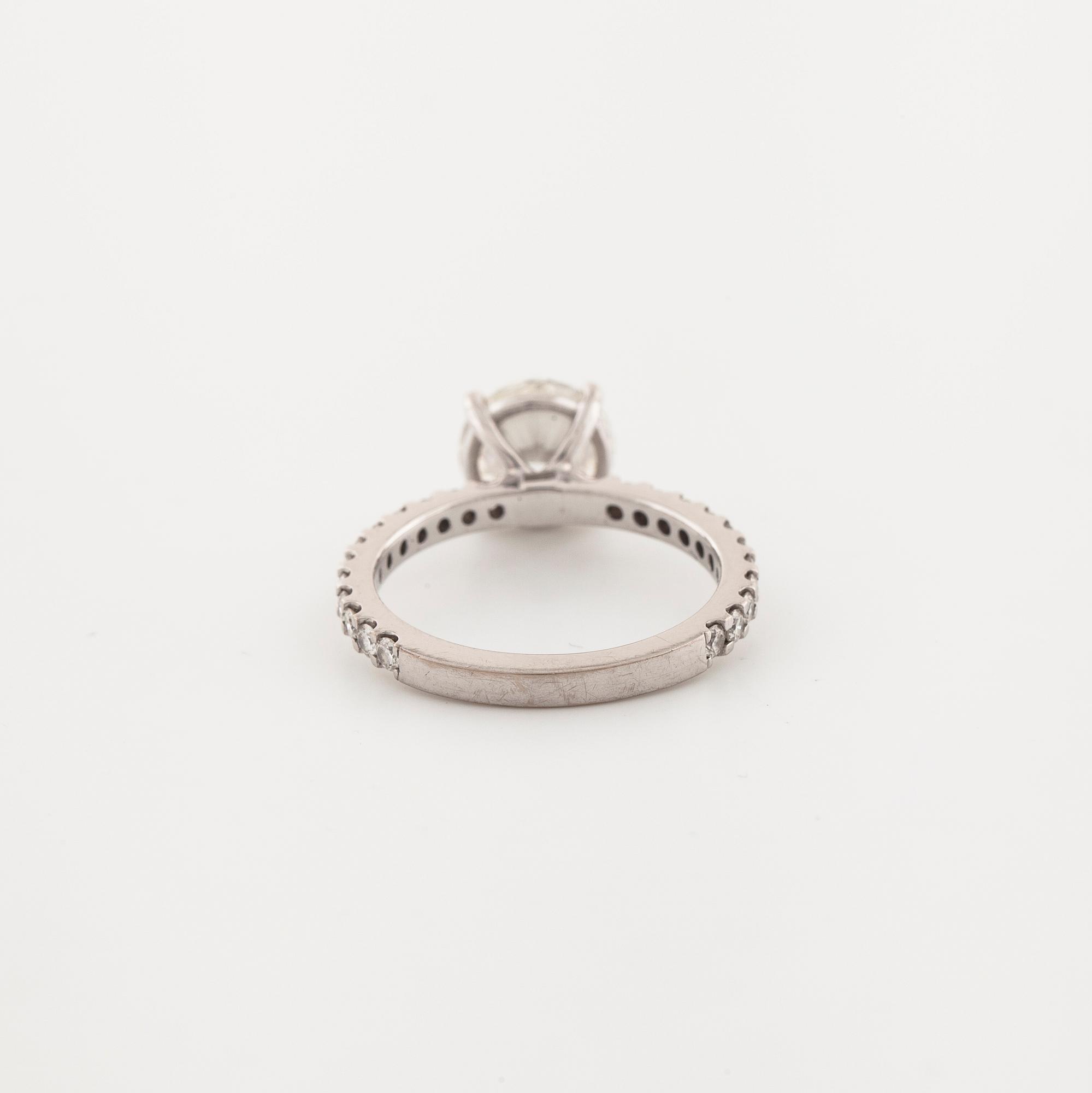 A brilliant cut diamond ring.