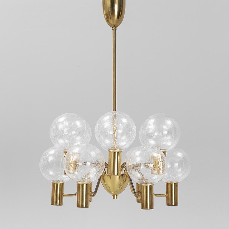 Hans-Agne Jakobsson, a 'Patricia T-372-12' brass and glass ceiling light, Markaryd.