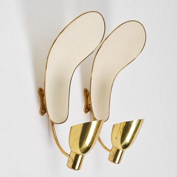 Carl-Axel Acking, a pair of wall lamps model 5029, Bröderna Malmströms Metallvarufabrik, Malmö, 1950s.