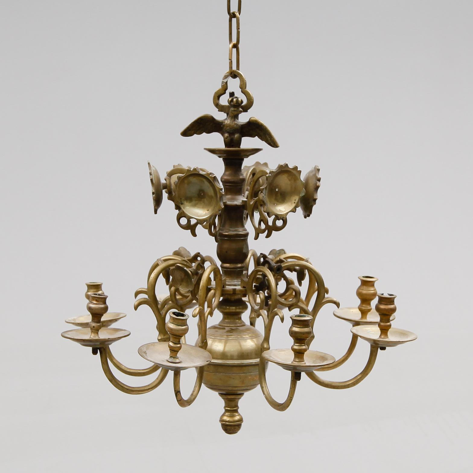 AMPEL, mässing, barock, 1700-tal. Höjd 48 cm.
