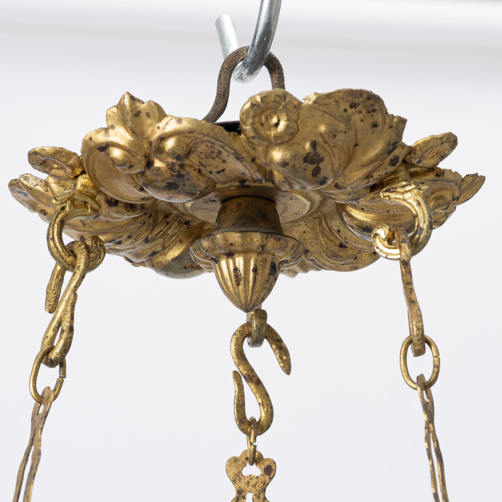 A late Empire ceiling lamp, mid-19th Century.