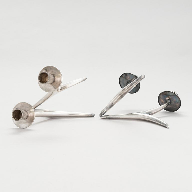 Anna-Greta Eker, two silver candlesticks, Auran Kultaseppä, Turku 1959.
