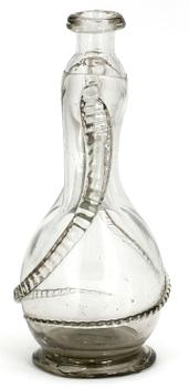 KLUCKAFLASKA, glas, 1700/1800-tal.