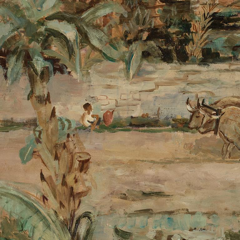 Eric Hallström, oil on panel, signed. Executed 1926.
