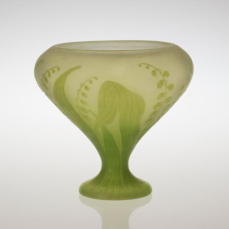 A Karl Lindeberg Art Nouveau cameo glass vase, Kosta.