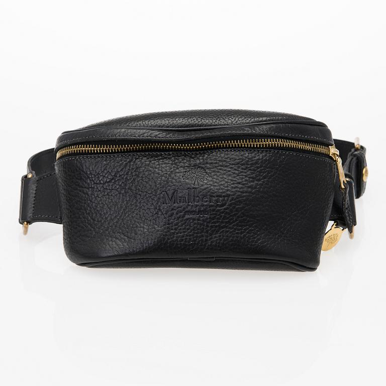 A Vintage Black Leather Waist Bag.