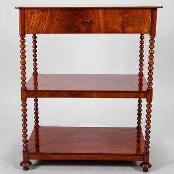 ETAGERE, etikettmärkt Snickarmästare M.O. Schröder, Stockholm, 1800-talets första hälft.
