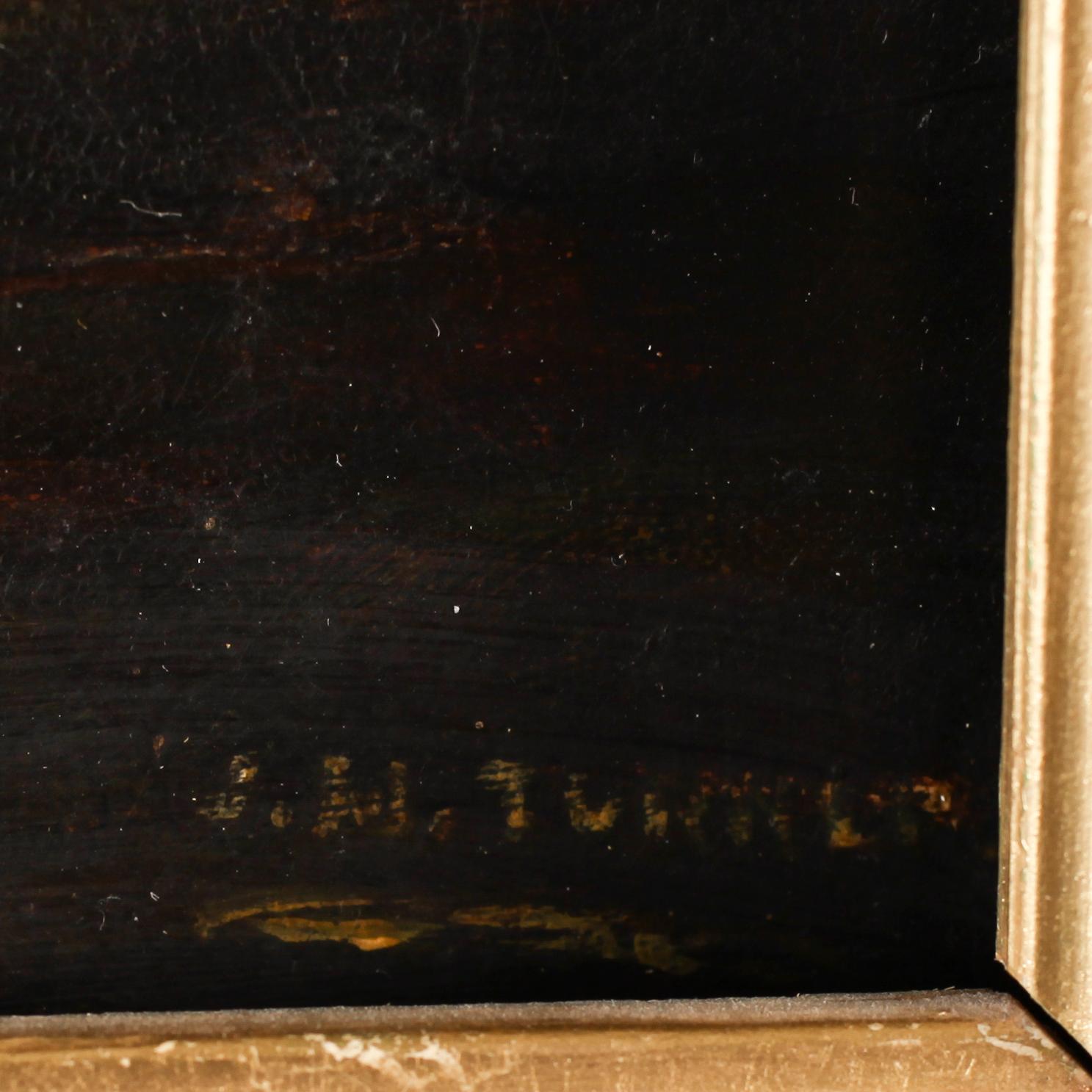 OKÄND KONSTNÄR, olja på duk, otydligt signerad Turner, 1800-tal.