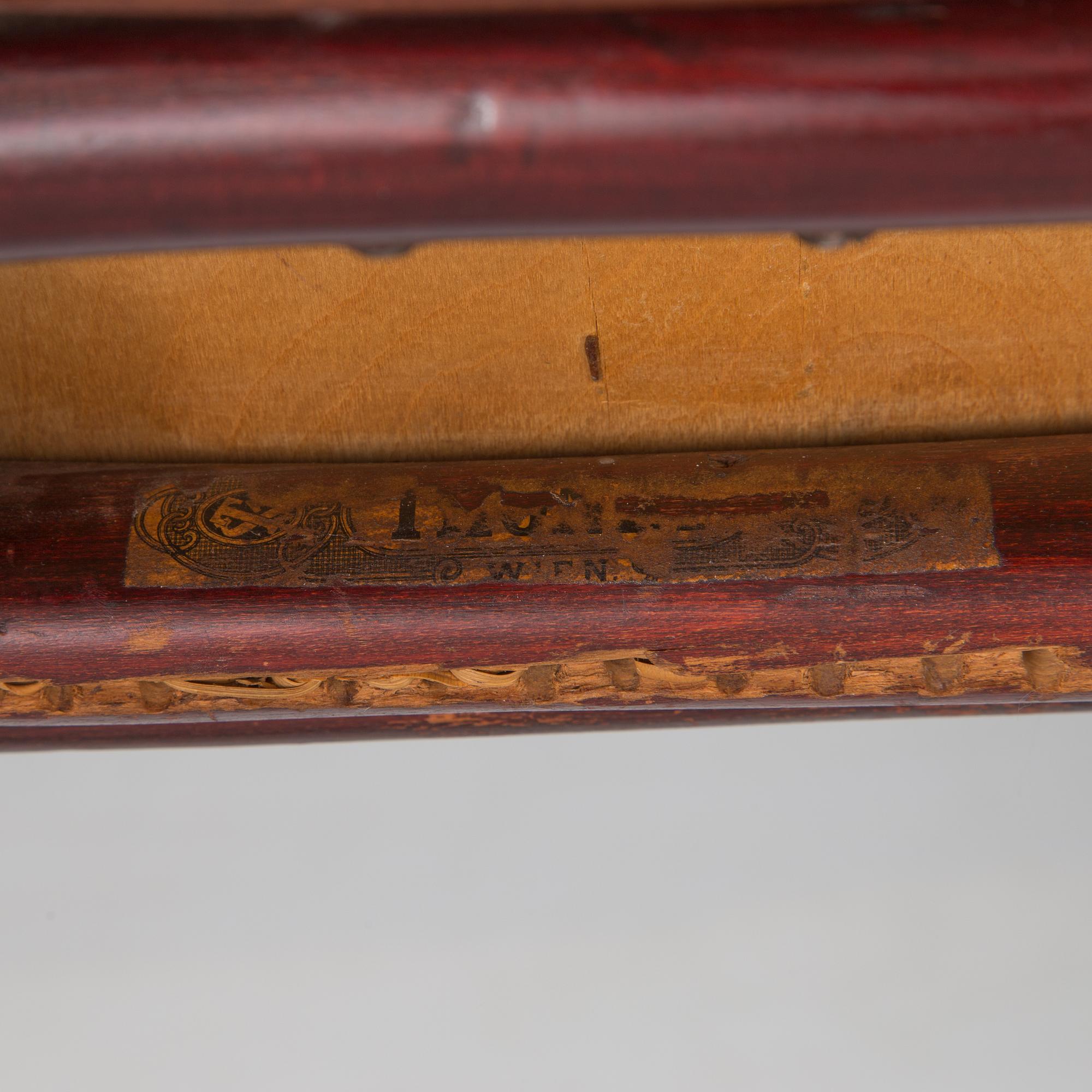 A stained rocking chair by Thonet, about 1900.