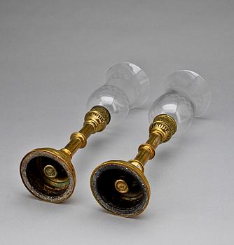 STORMLYKTOR, ett par, mässing, Moskva, Ryssland, 1800-talets andra hälft.