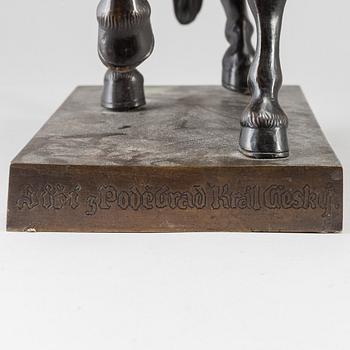 BOHUSLAV SCHNIRCH, sculpture. Bronze. Stamp signed. Height 39.5 cm, length 38 cm.
