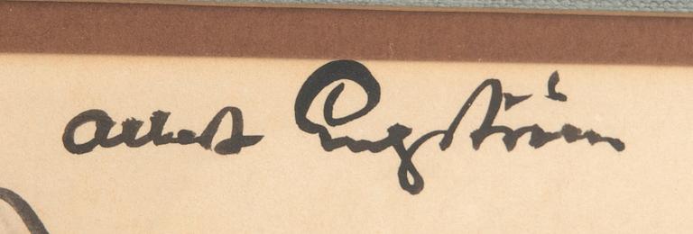 Albert Engström, teckning signerad.