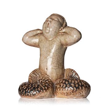 118. a stoneware sculpture af a yawning naiad, Arabia, Finland, 1930s-40s.