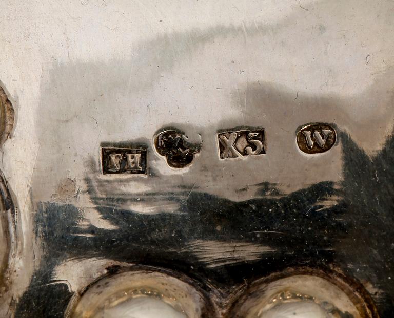 UPPSATSSKÅL, silver, nyrokoko, Frans Holm, Vadstena 1876.