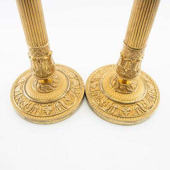 A pair of candlesticks, Empire France first half of the 19th century.