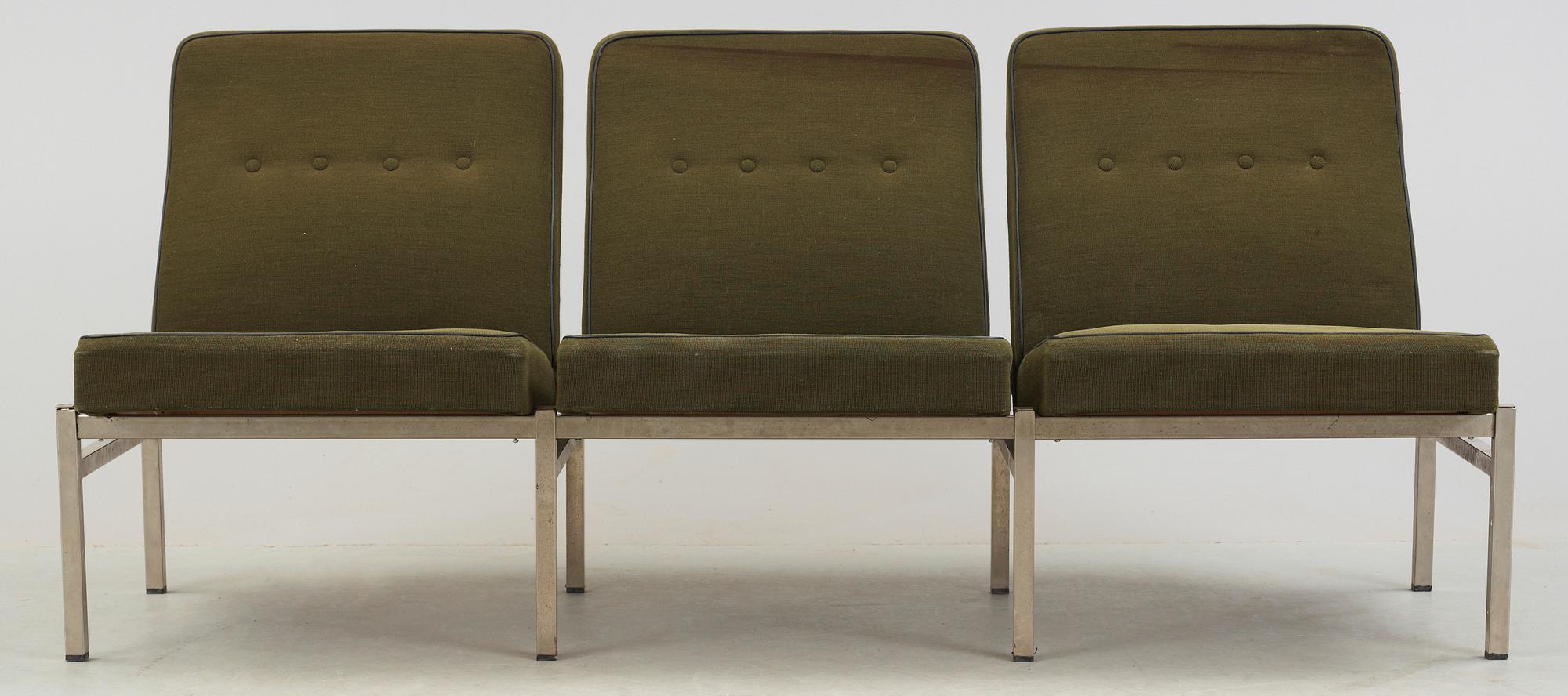 SOFFA, metall och tyg, 1960-tal.