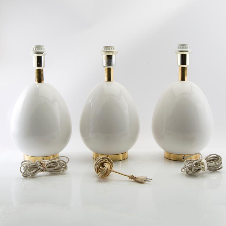 Bordslampor 3 st Bergboms sent 1900-tal.