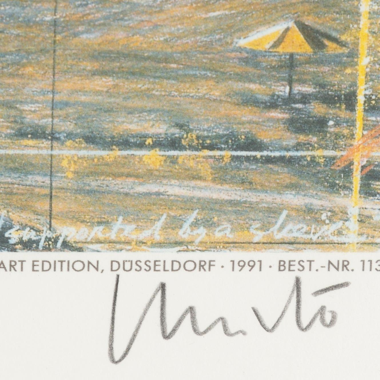 Christo & Jeanne-Claude, färgoffset, diptyk, 1991, signerade.