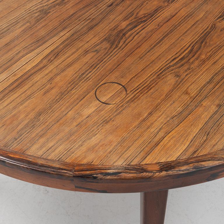 Poul Hundevad, dining set, table and a set of three chairs, Denmark, 1960s.