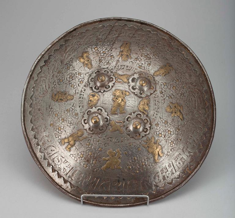 KILPI, metallia, Indopersialainen,  vuosisadanvaihde 1800/1900-luku.