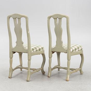 Stolar, ett par, senbarock/rokoko, 1700-talets första hälft.