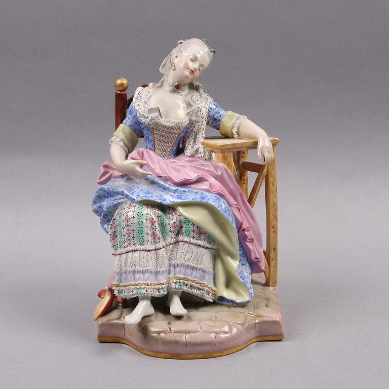 FIGURIN, porslin, Meissen.