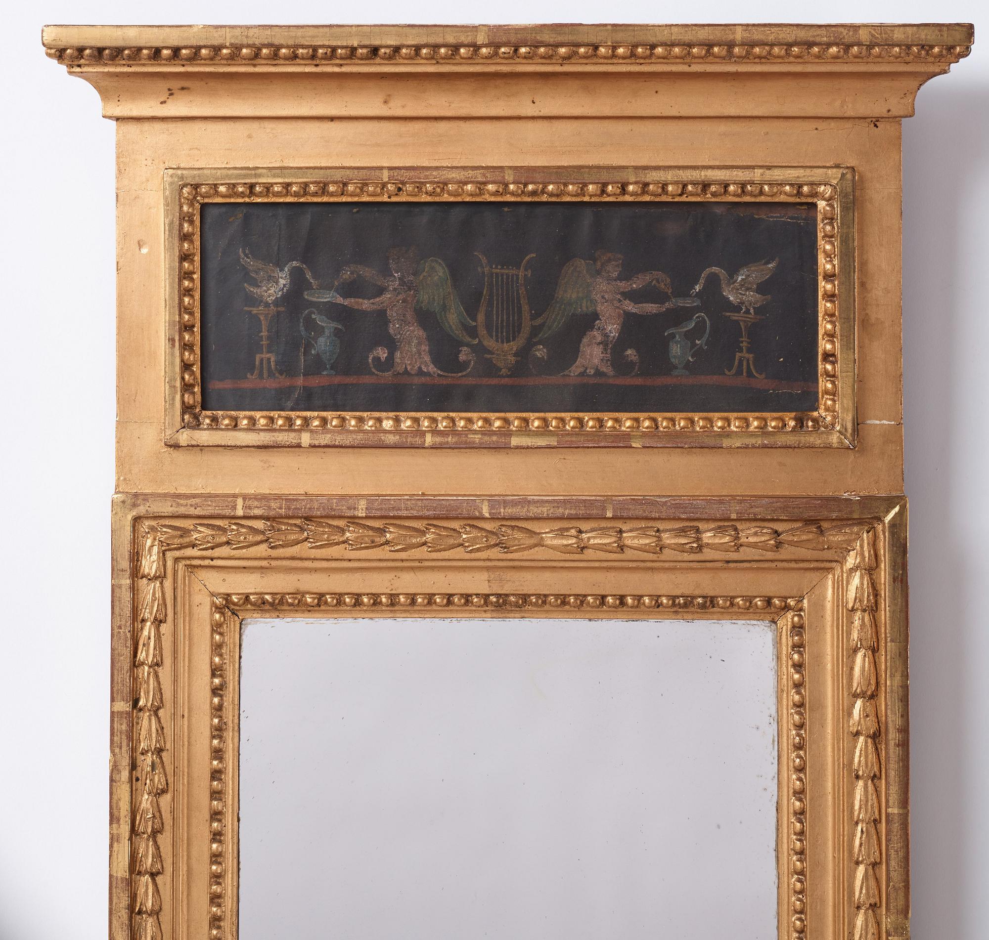 Spegellampett, för två ljus, Stockholmsarbete ca år 1800, Sengustaviansk.