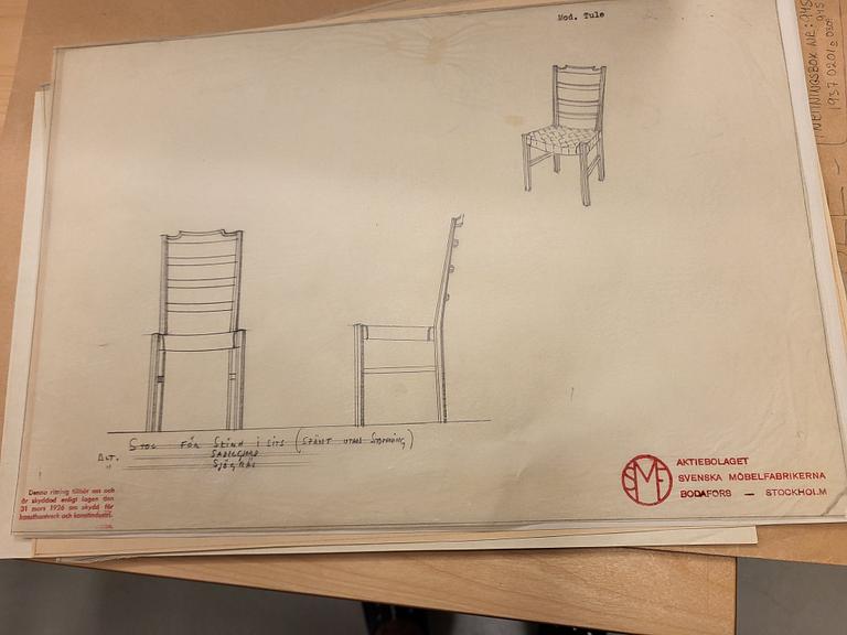 Axel Larsson, a set of 6+4 'Thule' chairs, Svenska Möbelfabrikerna Bodafors for PUB, Sweden, 1937.
