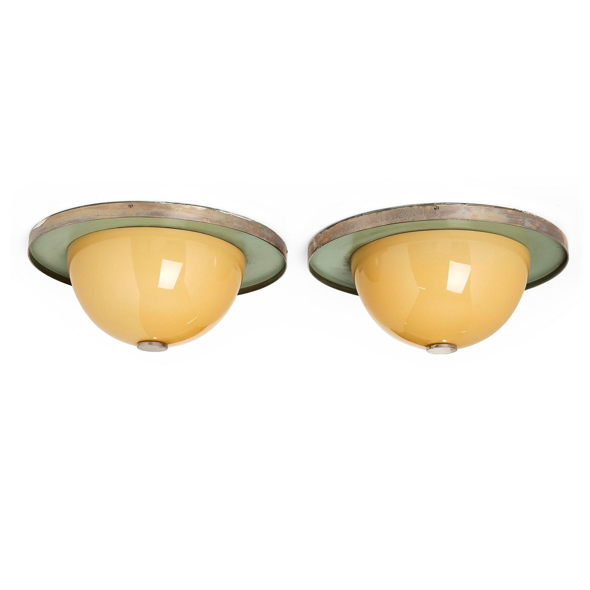 Erik Tidstrand, a pair of ceiling lamps model "29423", Nordiska Kompaniet, 1930s-40s.