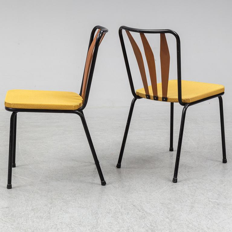 A set of four Swedish chairs, Bjärnums Slöjdfabrik AB, 1950s. Signed with label.