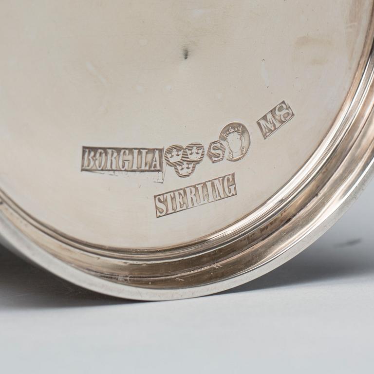 BÄGARE med LOCK, sterlingsilver, Atelier Borgila, Stockholm, 1938. Vikt ca 415 g.