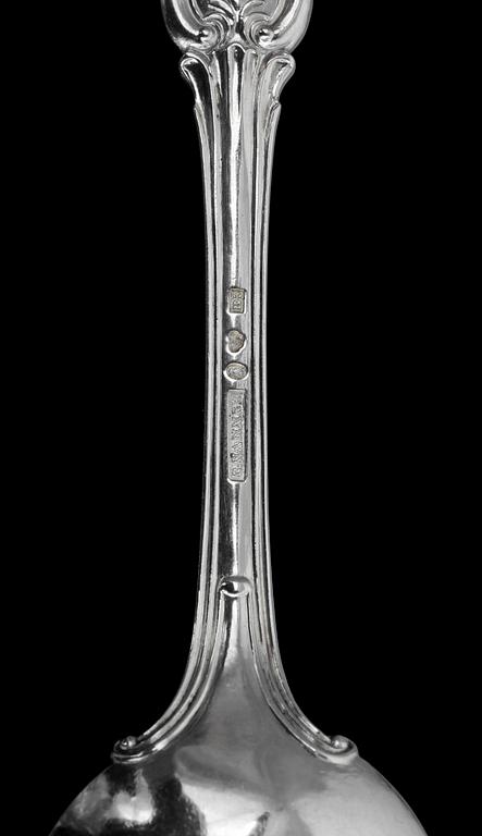 BESTICK, bestickuppsättning, 34 delar silver och 52 delar nysilver. Bla CG Hallberg o AG Duvfa, 1800 och 1900-tal.