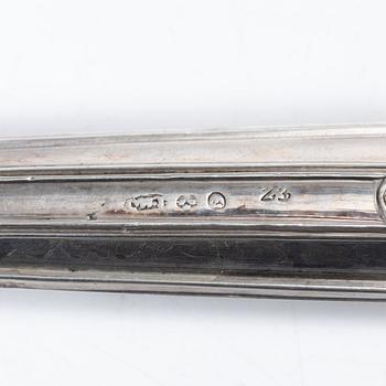 Ten Swedish silver knives, including with mark of Gustaf Möllenborg, Stockholm 1833.