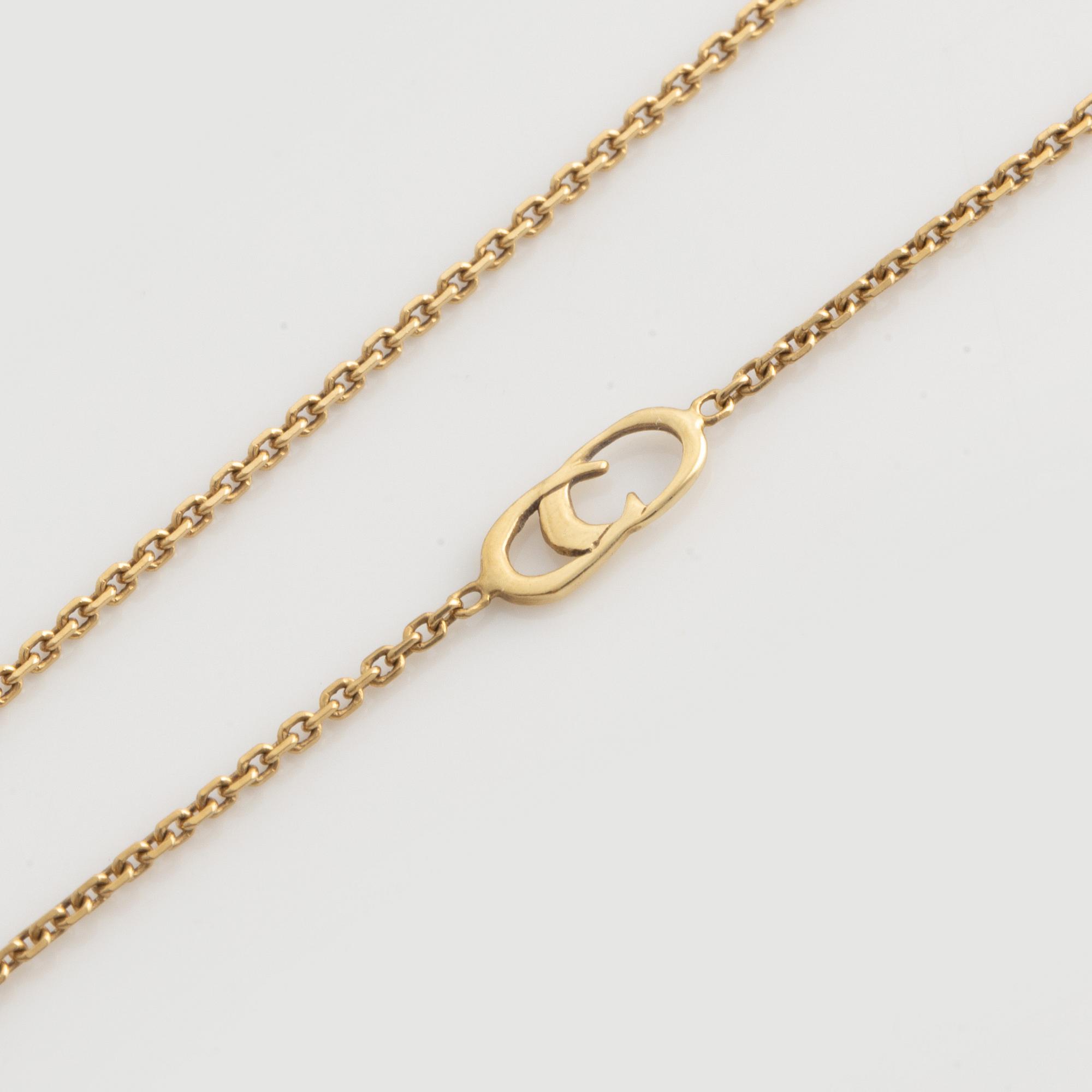 Chimento, pendant with chain, gold with citrine and brilliant-cut diamonds.